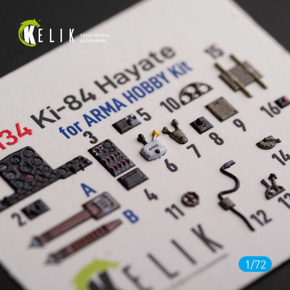 Ki-84 Hayate - interior 3D decals for Arma Hobby kit