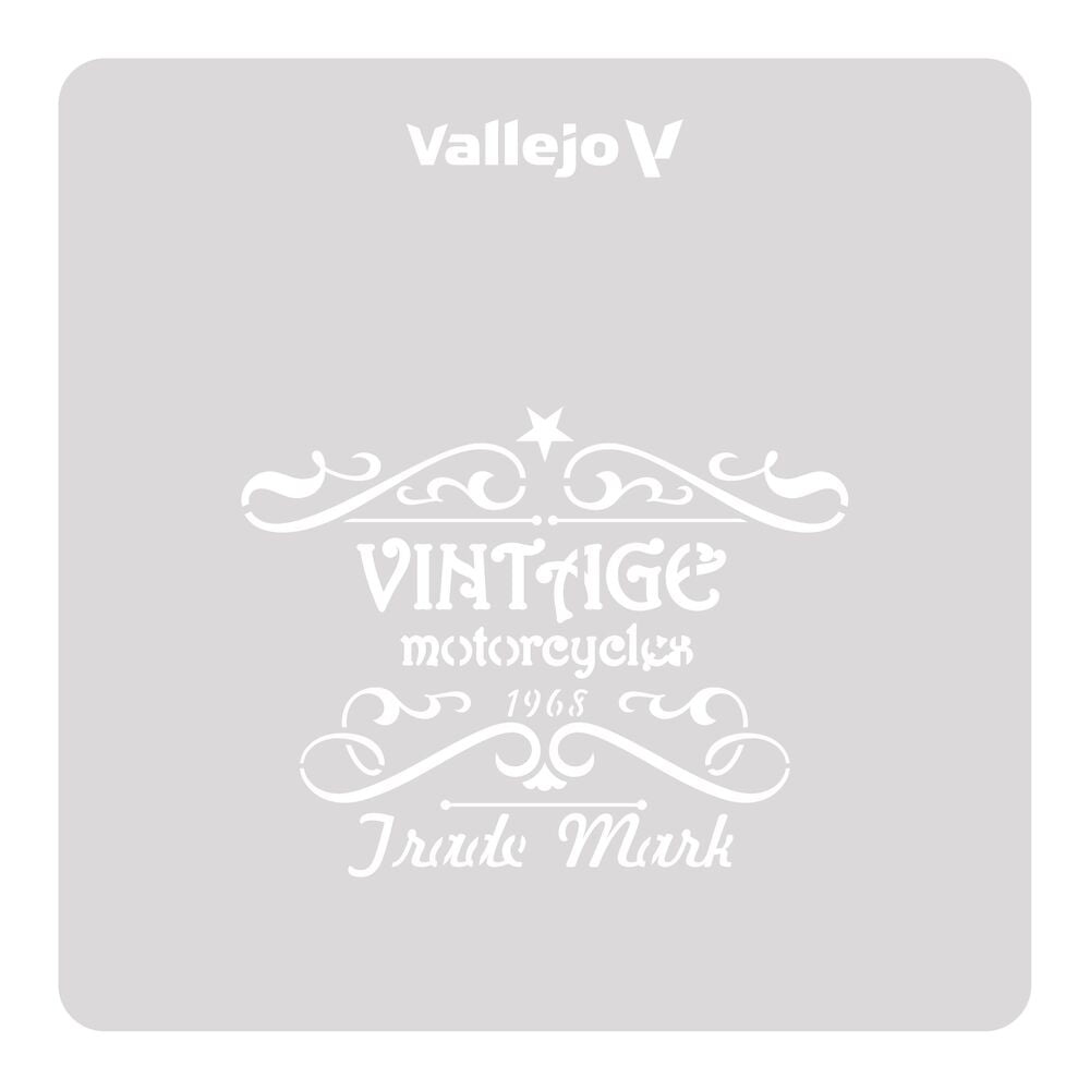 Vallejo Stencils: Vintage Motorcycles Sign 125 x 125 mm
