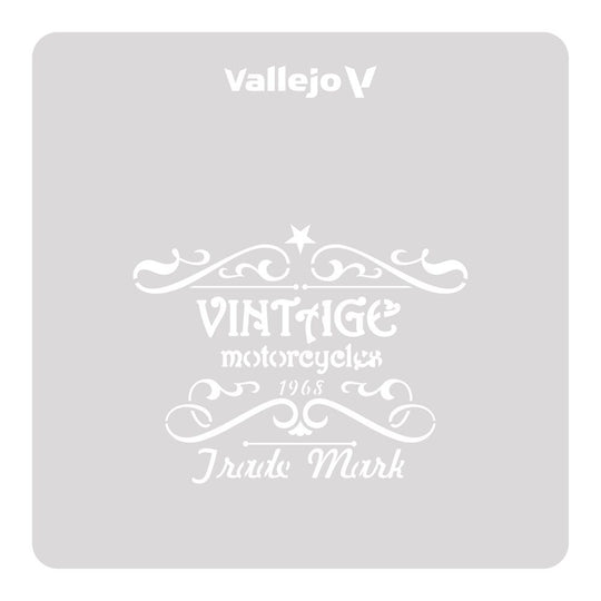 Vallejo Stencils: Vintage Motorcycles Sign 125 x 125 mm