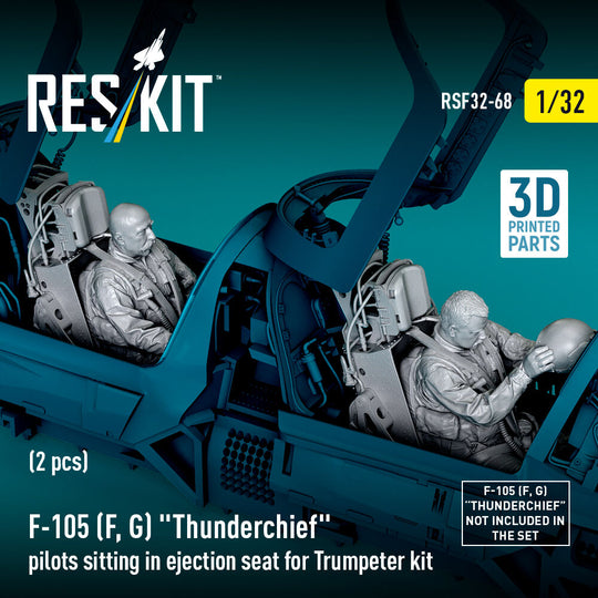 F-105F/G Thunderchief pilots sitting in ejection seat for Trumpeter kit (2 pcs) (3D Printed)
