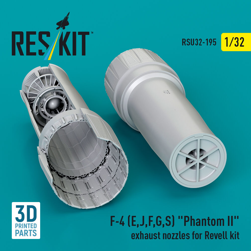 F-4 (E, J, F, G, S) Phantom II exhaust nozzles for Revell kit (3D Printed)