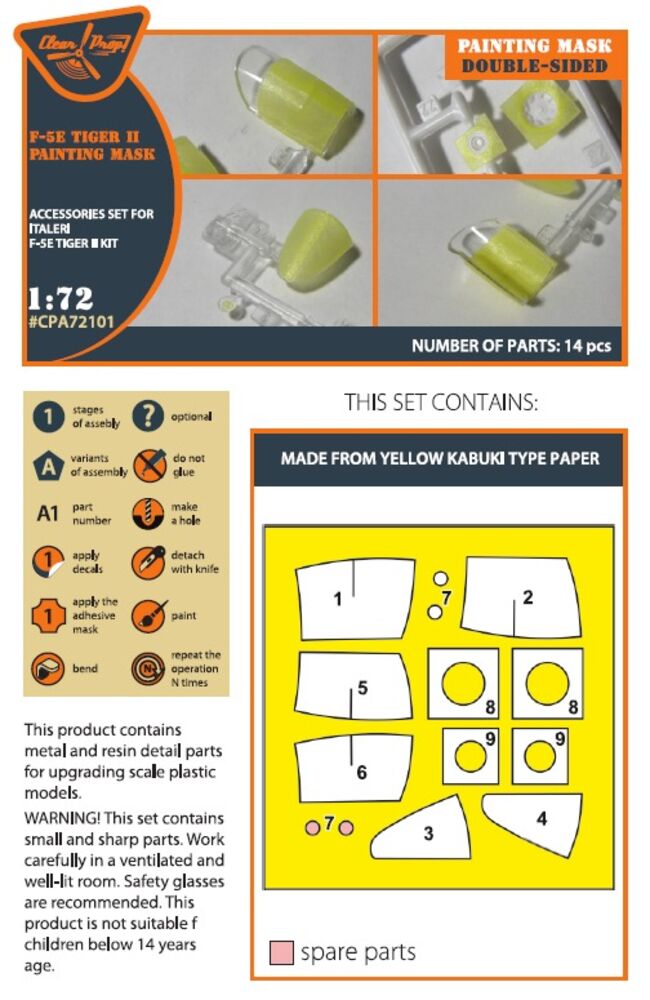 F-5E Tiger II painting mask for Italeri kits