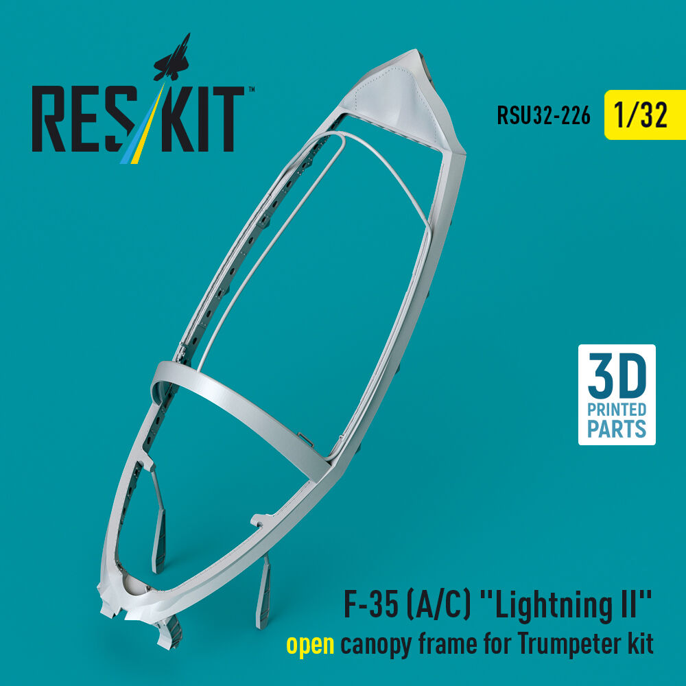 F-35 (A/C) Lightning II open canopy frame for Trumpeter kit (3D Printed)