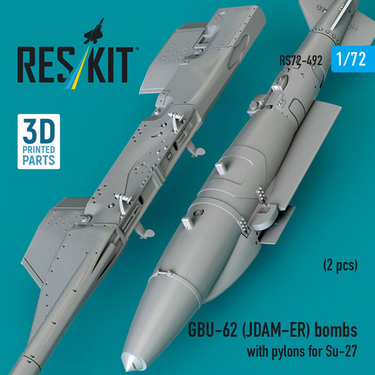 GBU-62 (JDAM-ER) bombs with pylons for Su-27 Flanker (2 pcs) (3D Printed)