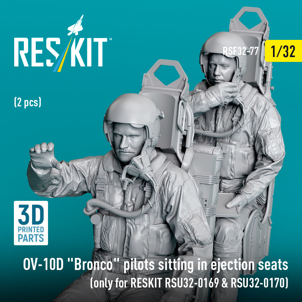 OV-10D Bronco pilots sitting in ejection seats (2 pcs) (only for RESKIT RSU32-0169 & RSU32-0170) (3D Printed)
