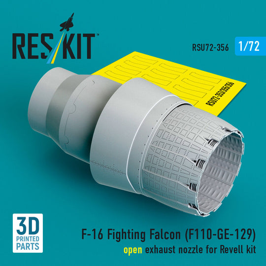 F-16 Fighting Falcon (F110-GE-129) open exhaust nozzle (3D Printed) for Revell