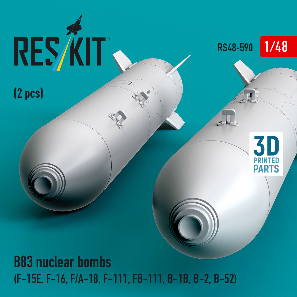 B83 nuclear bombs (2 pcs) (F-15E, F-16, F/A-18, F-111, FB-111, B-1B, B-2, B-52) (3D Printed)