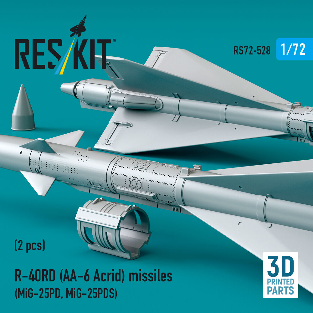 R-40RD (AA-6 Acrid) missiles (2 pcs) (MiG-25PD, MiG-25PDS) (3D Printed)