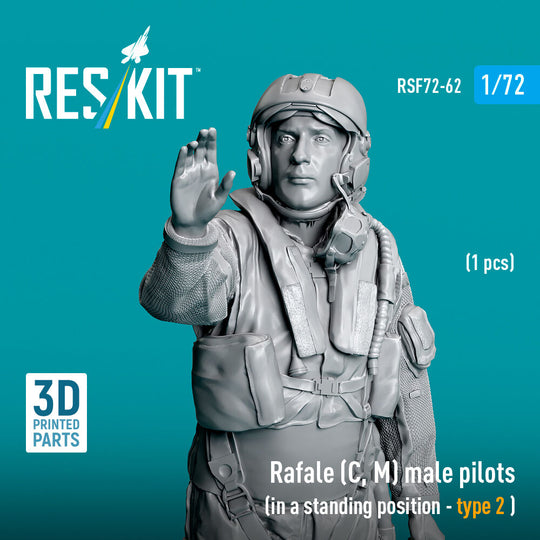 Rafale (C, M) male pilot (in a standing position - type 2) (1 pcs) (3D Printed)