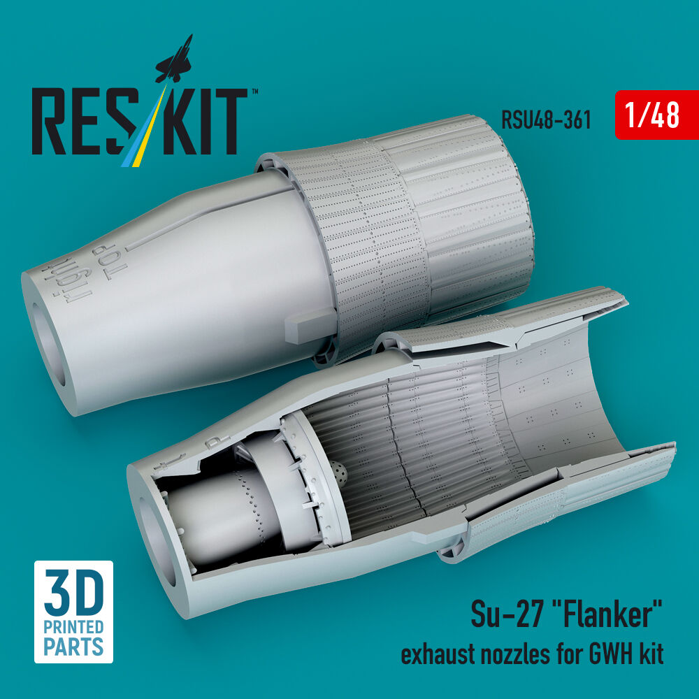 Su-27 Flanker exhaust nozzles for GWH kit (3D Printed)
