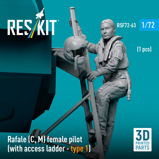 Rafale (C, M) female pilot (with access ladder - type 1) (1 pcs) (3D Printed)