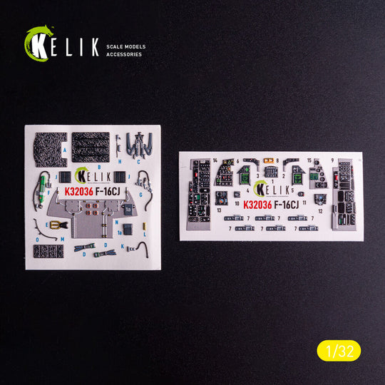F-16CJ - interior 3D decals for Tamiya kit