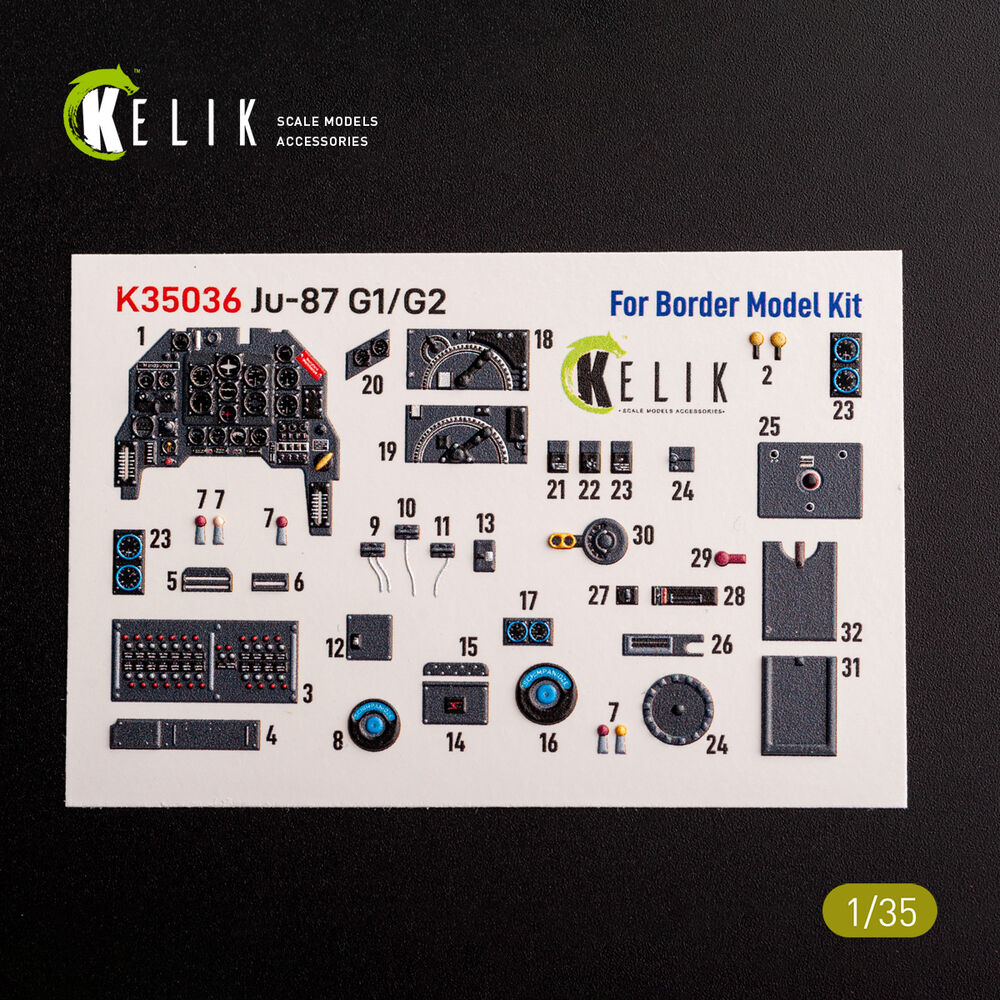 Ju-87 G1/G2 - interior 3D decals for Border Models kit