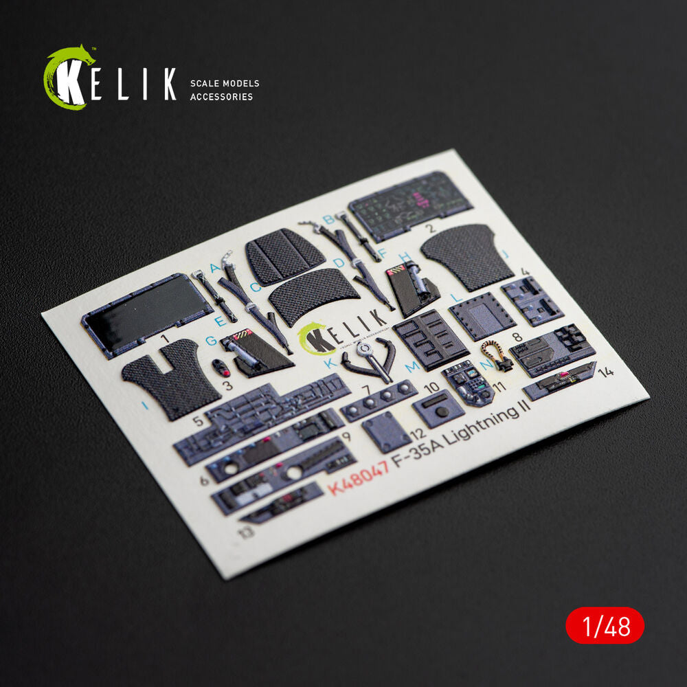F-35A Lightning II interior 3D decals for Kitty Hawk / Zimimodel kit