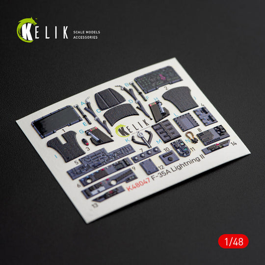F-35A Lightning II interior 3D decals for Kitty Hawk / Zimimodel kit