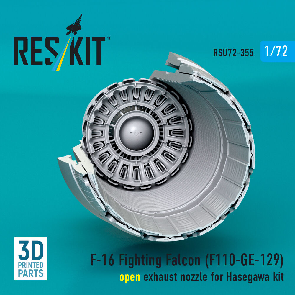 F-16 Fighting Falcon (F110-GE-129) open exhaust nozzle (3D Printed) for Hasegawa