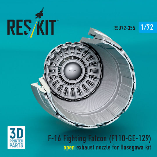 F-16 Fighting Falcon (F110-GE-129) open exhaust nozzle (3D Printed) for Hasegawa