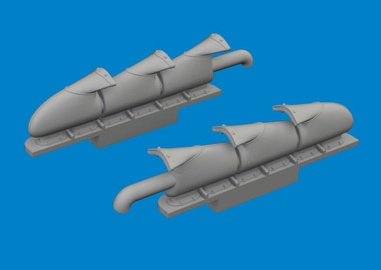 Spitfire Mk.V three-stacks exhaust fishtail PRINT  TAMIYA
