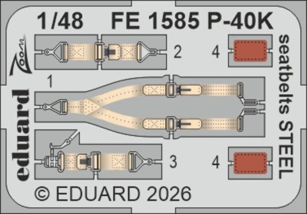 P-40K seatbelts STEEL for Eduard