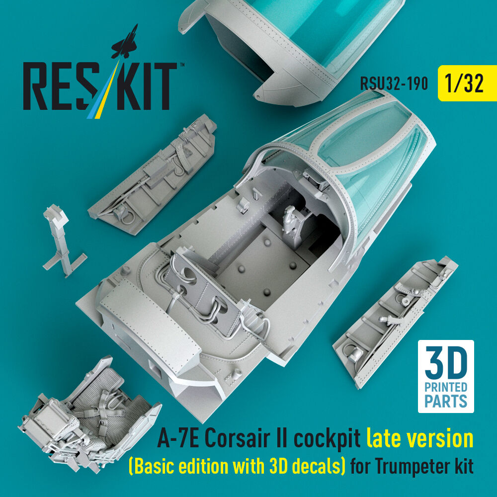 A-7E Corsair II late cockpit (Basic edition with 3D decals) for Trumpeter kit (3D Printed)