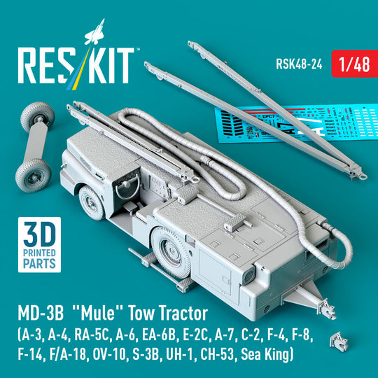MD-3B Mule Tow Tractor (A-3, A-4, RA-5C, A-6, EA-6B, E-2C, A-7, C-2, F-4, F-8, F-14, F/A-18, OV-10, S-3B, UH-1, CH-53, Sea King) (3D Printed model kit)