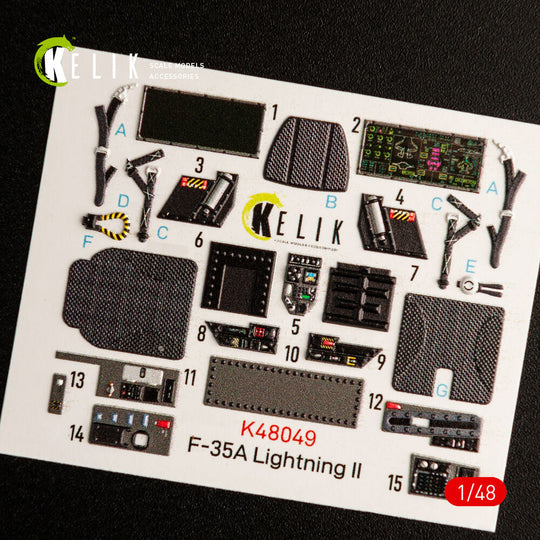 F-35A Lightning II interior 3D decals for Meng kit