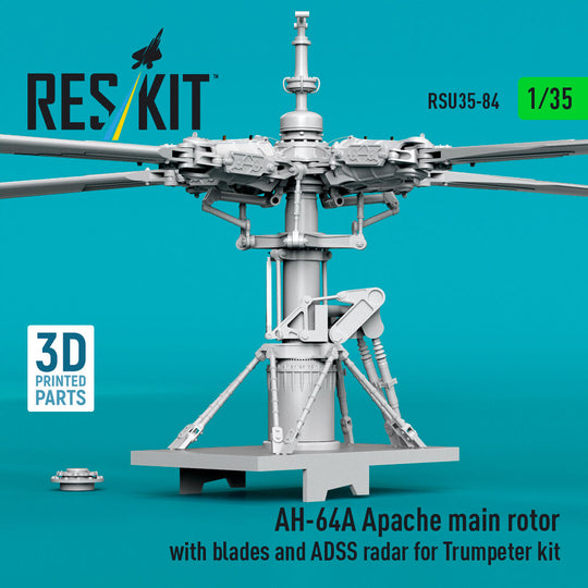 AH-64A Apache main rotor with blades and ADSS radar for Trumpeter kit (3D Printed)