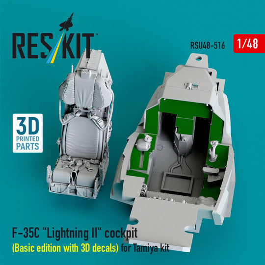 F-35C Lightning II cockpit (Basic edition with 3D decals) for Tamiya kit (3D Printed)