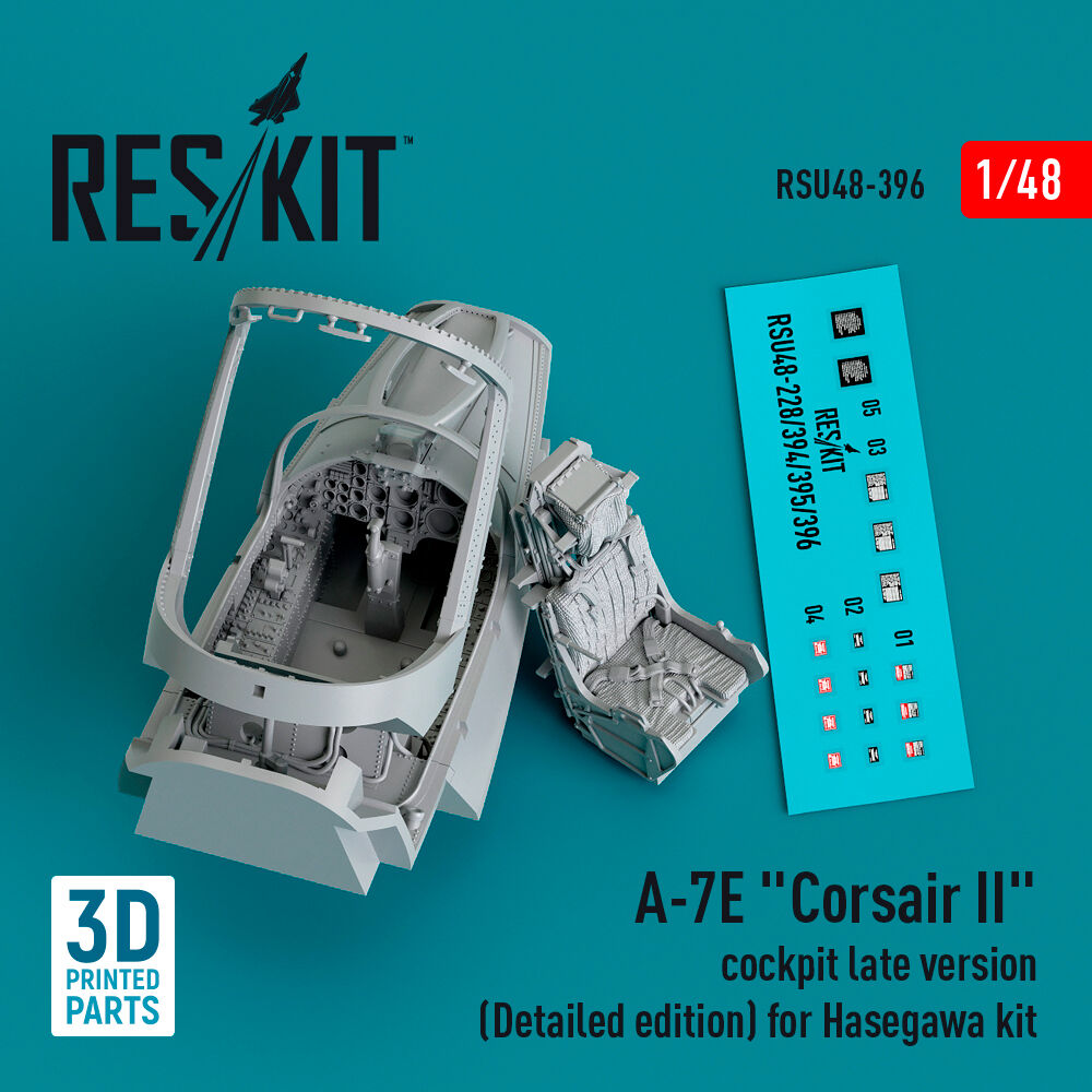 A-7E Corsair II cockpit late version (Detailed edition) for Hasegawa kit (3D Printed)