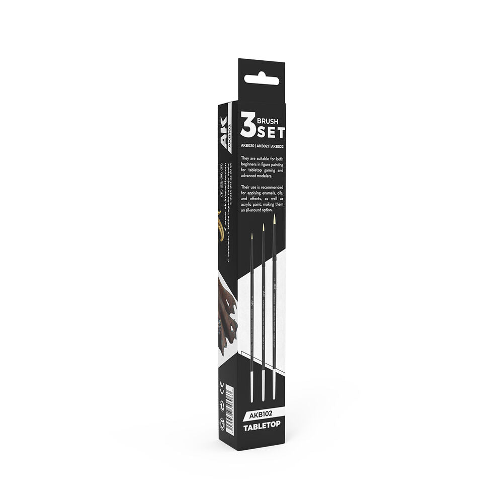 TABLETOP SYNTETHIC BRUSHES SET (3 brushes)