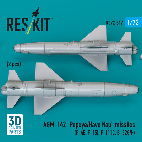 AGM-142 Popeye/Have Nap missiles (2 pcs) (F-4E, F-15I, F-111C, B-52G/H) (3D Printed)