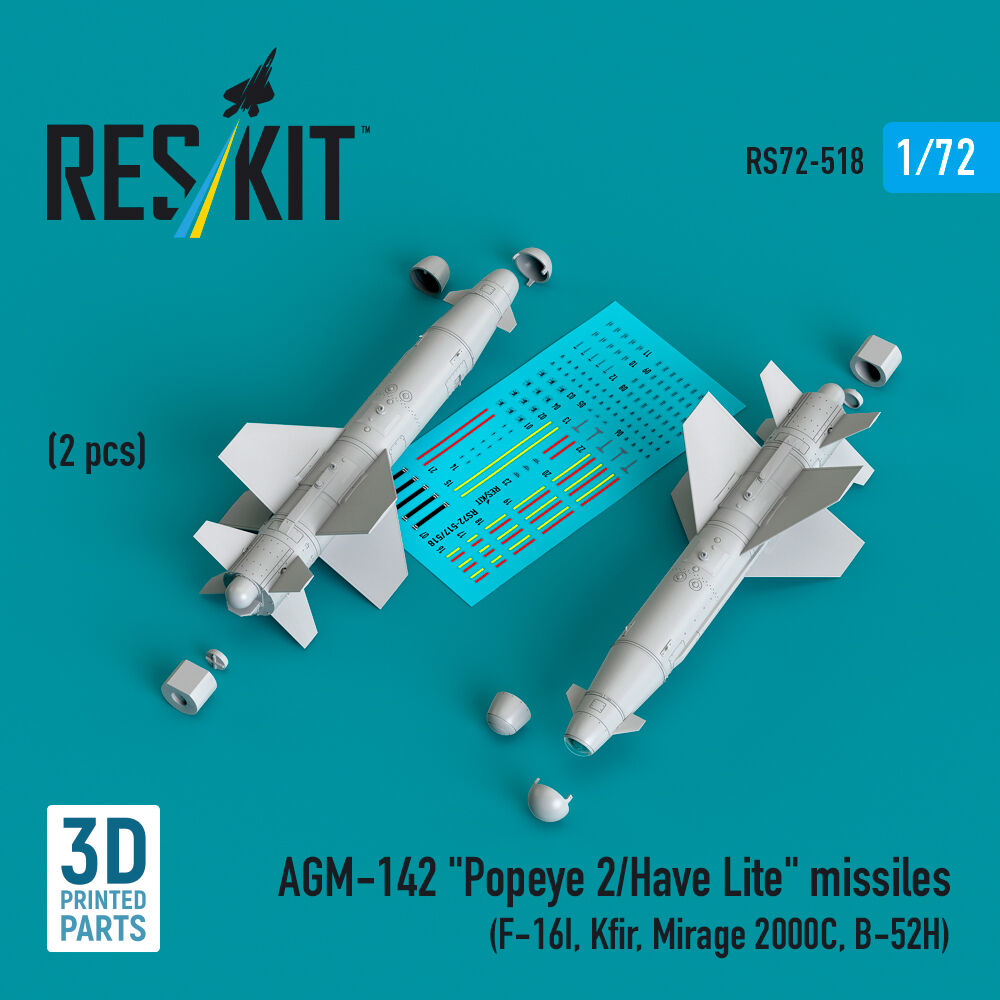 AGM-142 Popeye 2/Have Lite missiles (2 pcs) (F-16I, Kfir, Mirage 2000C, B-52H) (3D Printed)