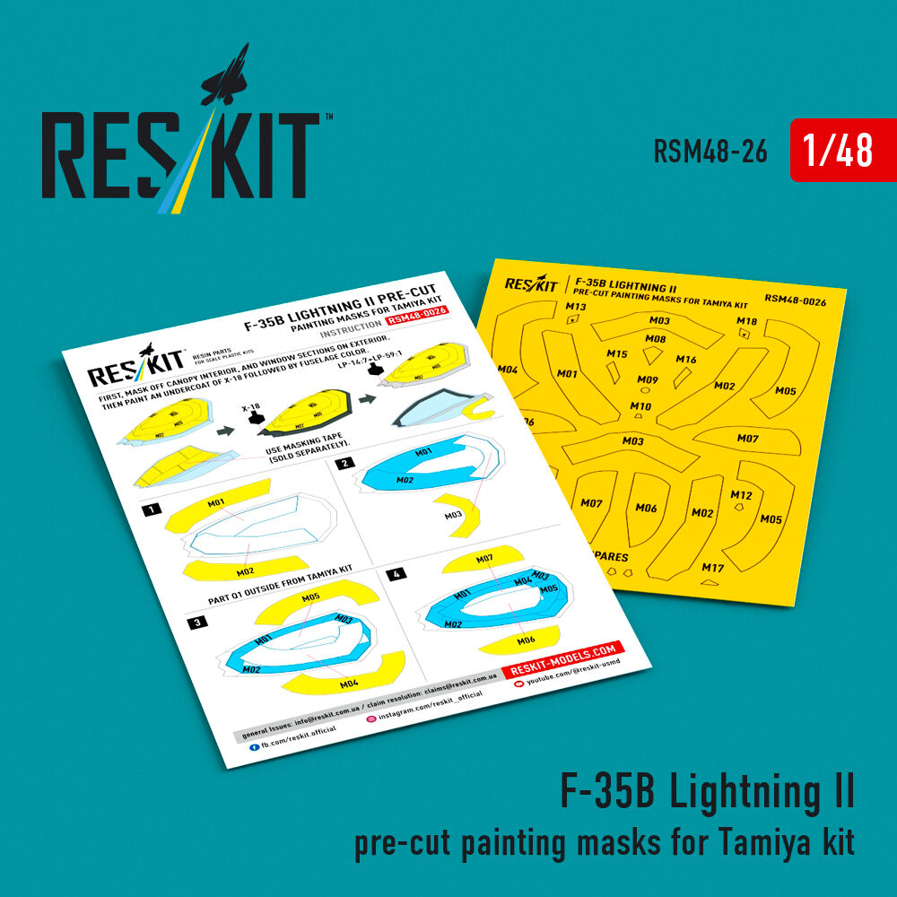 F-35B Lightning II pre-cut painting masks for Tamiya