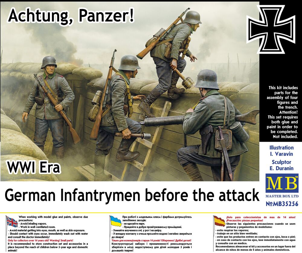 German Infantrymen before the attack. WWI era. Achtung, Panzer!