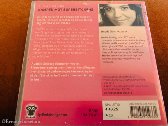 A. Audhild Solberg. Kampen mot Superbitchene. 2014. Lydbok på CD.