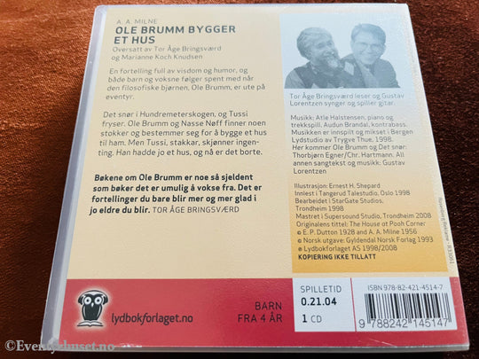 A. Milne. Ole Brumm Bygger Hus. Lydbok På Cd.