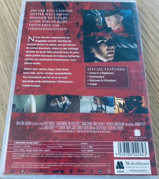 A Nightmare On Elm Street. 1984. Dvd. Dvd