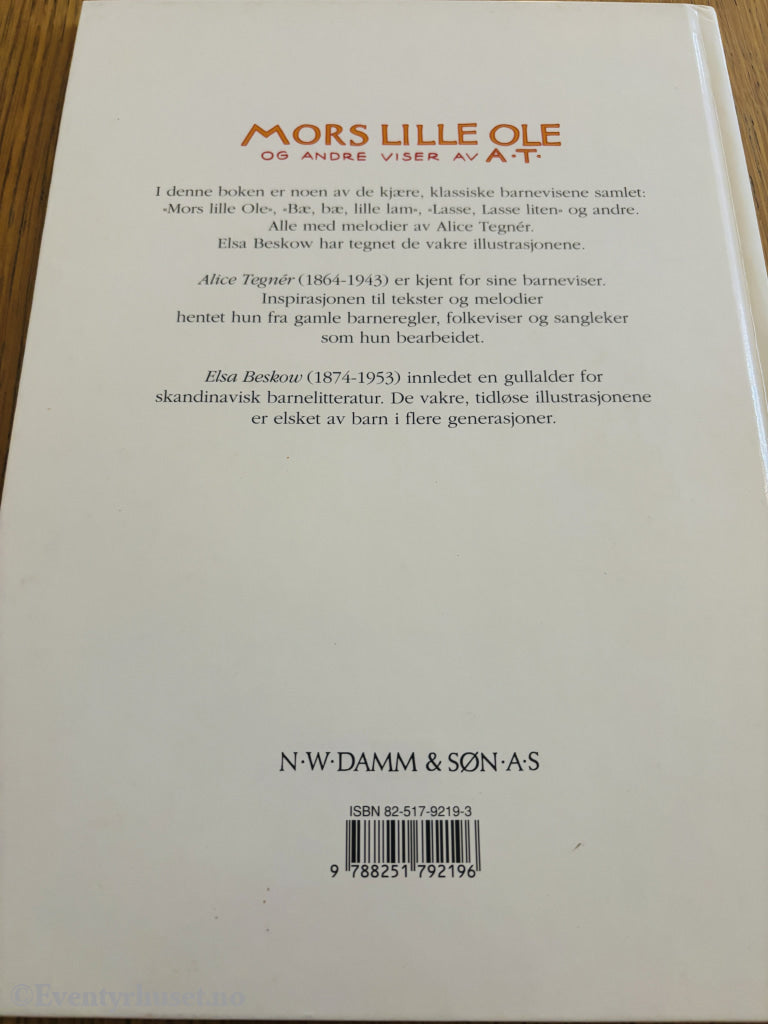 A.T. / Elsa Beskow, 1900, Mors lille Ole og andre viser. Bok Walt Disney Home Video