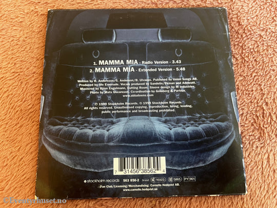 A*Teens. 1999. Mamma Mia. Musikk på CD.