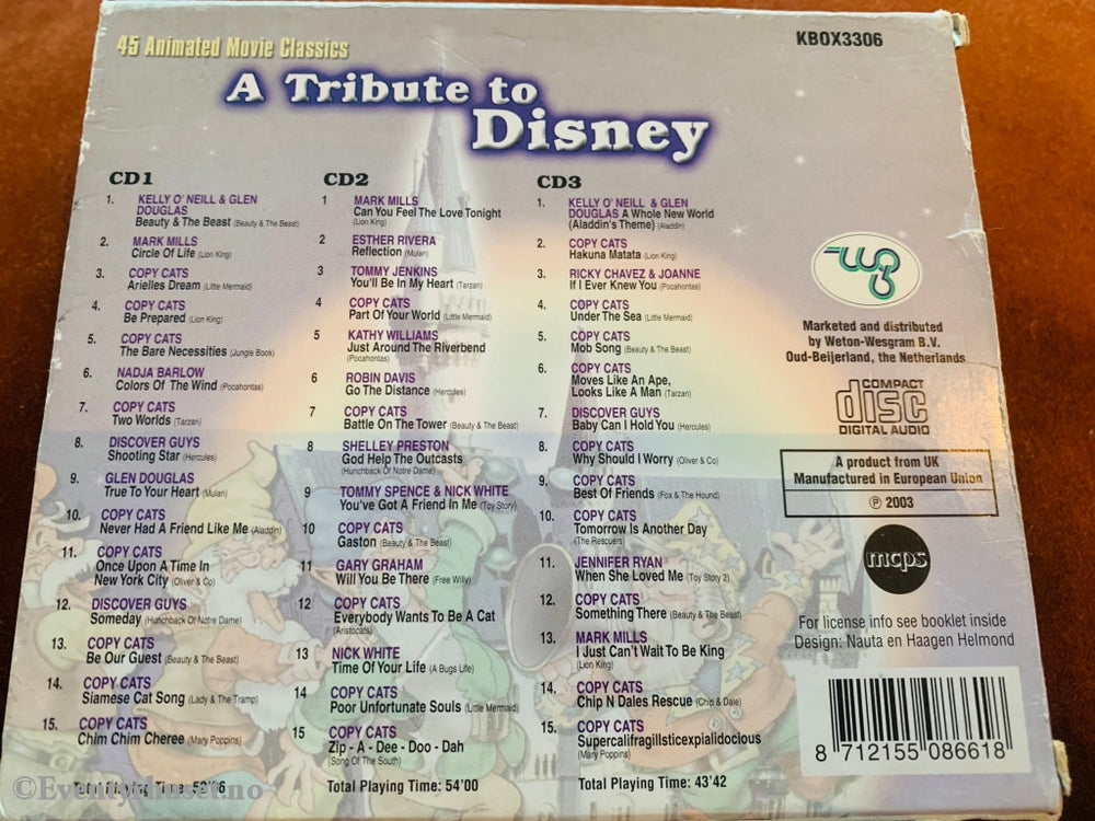 A Tribute To Disney. 2003. 3 X Cd. Cd