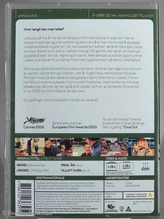 Å være og ha – en hyllest til livet (2002). DVD.