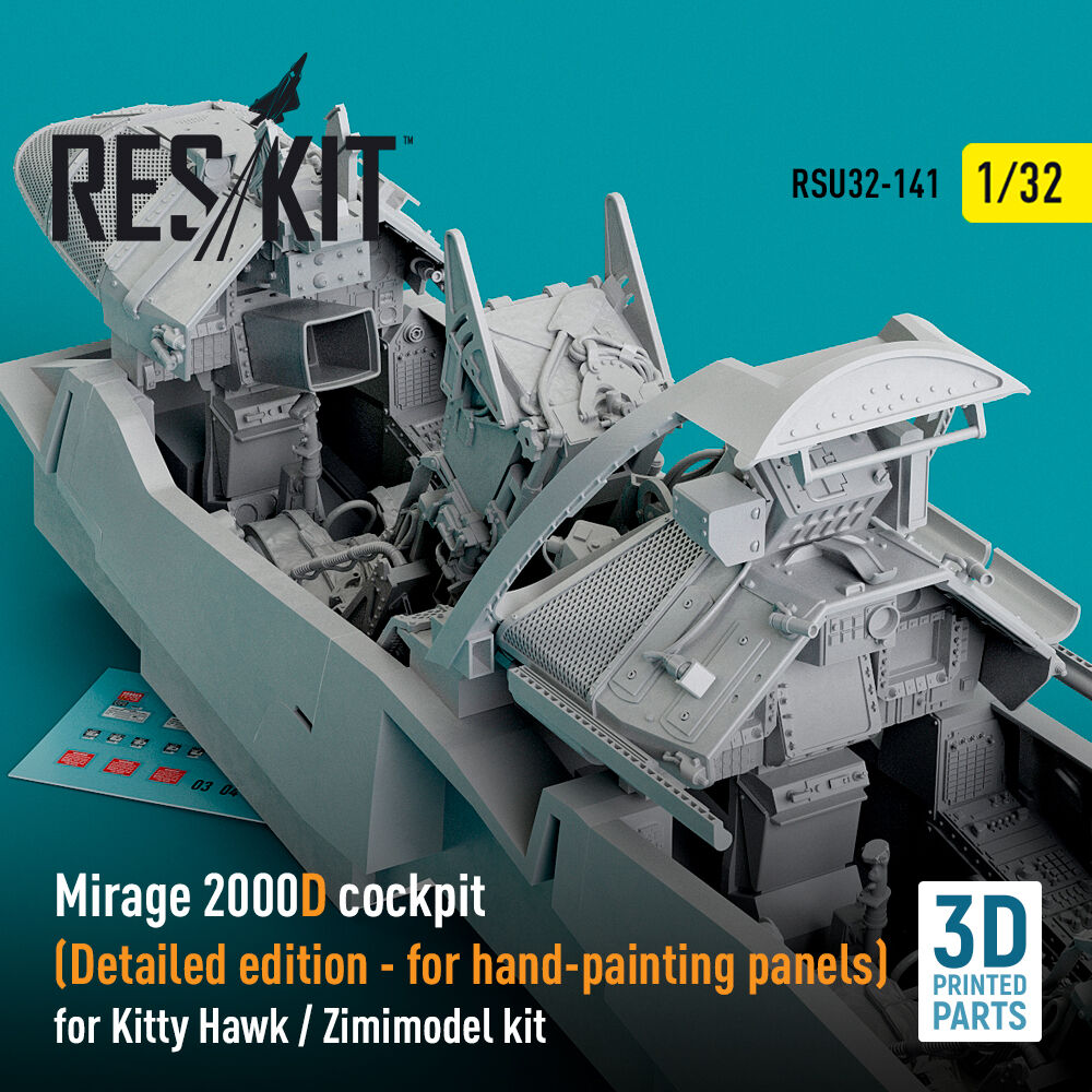 Mirage 2000D cockpit (Detailed edition) for Kitty Hawk / Zimimodel kit (3D Printed)