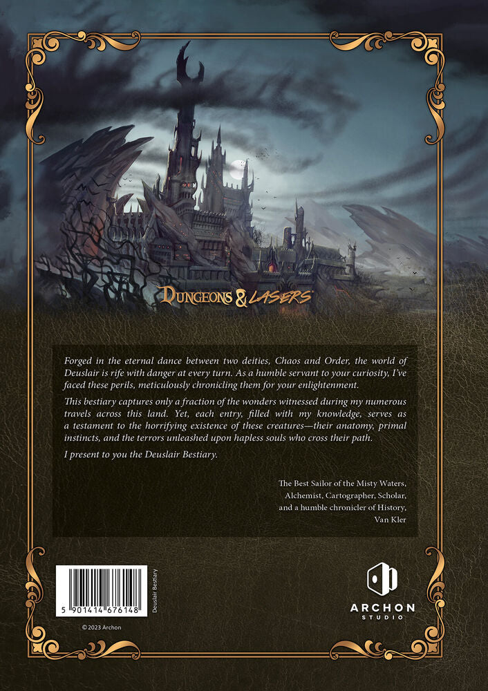 Dungeons & Lasers THE WORLD OF DEUSLAIR: BESTIARY BOOK (hardcover)