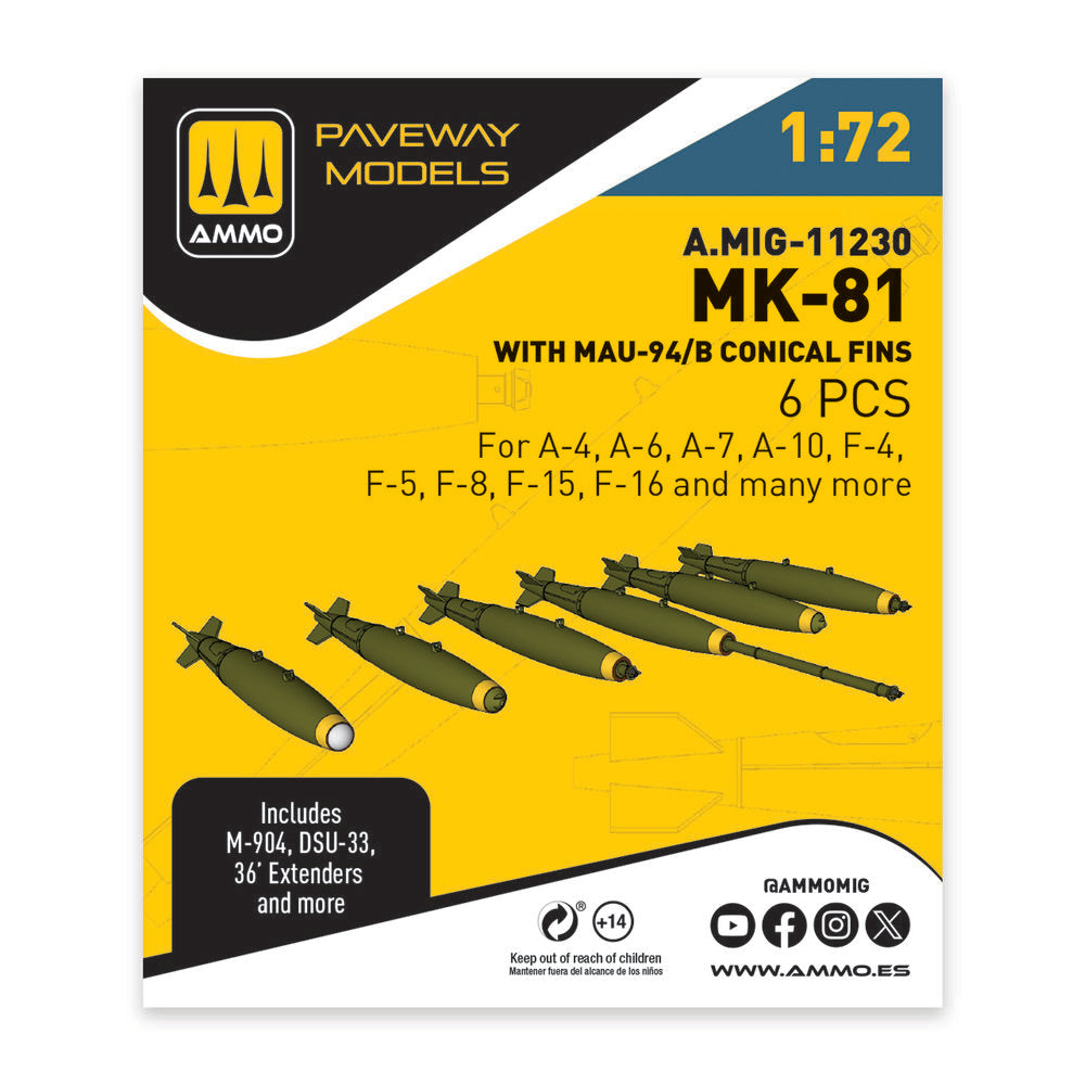 MK-81 with MAU-94/B conical fin (6 pcs)