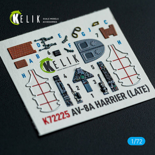 AV-8A Harrier (late) - interior 3D decals for Italeri kit