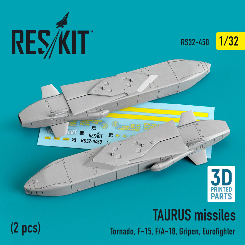 TAURUS missiles (2 pcs) (Tornado, F-15, F/A-18, Gripen, Eurofighter) (3D Printed)