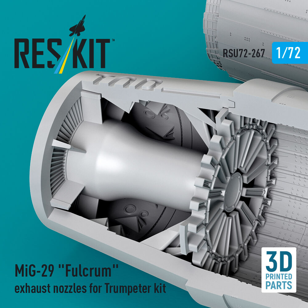 MiG-29 Fulcrum exhaust nozzles for Trumpeter kit (3D Printed)