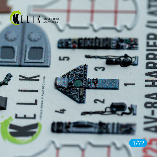 AV-8A Harrier (late) - interior 3D decals for Italeri kit