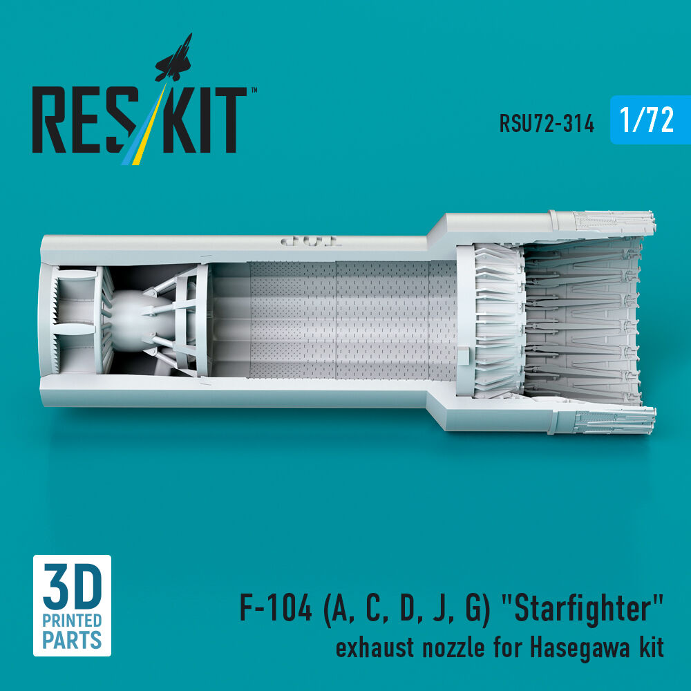 F-104 (A, C, D, J, G) Starfighter exhaust nozzle for Hasegawa kit (3D Printed)