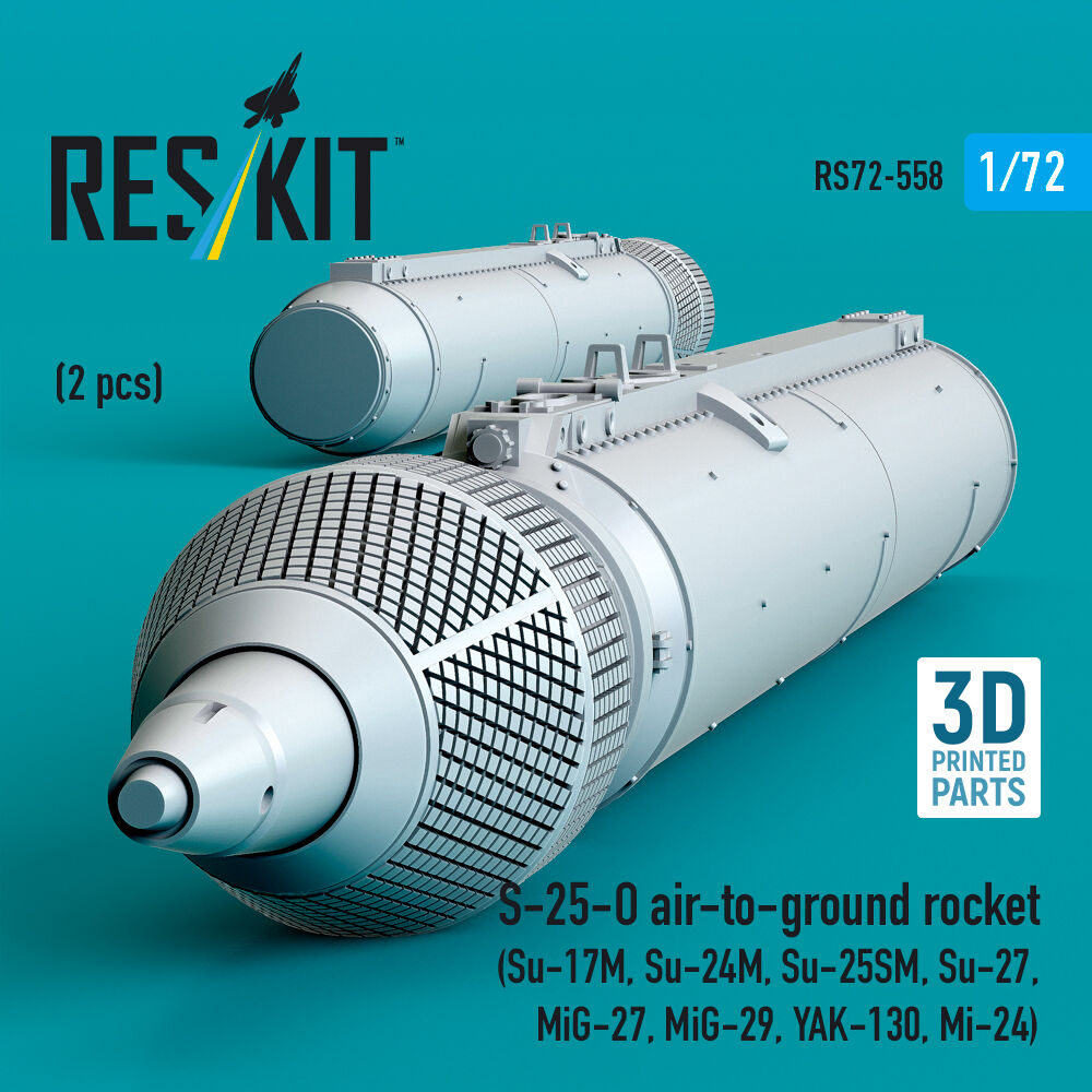 S-25-O air-to-ground rocket (2 pcs) (Su-17M, Su-24M, Su-25SM, Su-27, MiG-27, MiG-29, YAK-130, Mi-24) (3D Printed)